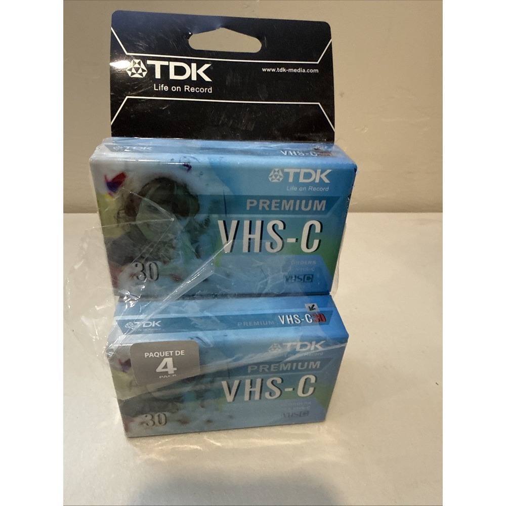 Lot of 3 TDK Premium VHS-C Camcorder Video Cassette Tapes 30 Min Sealed New